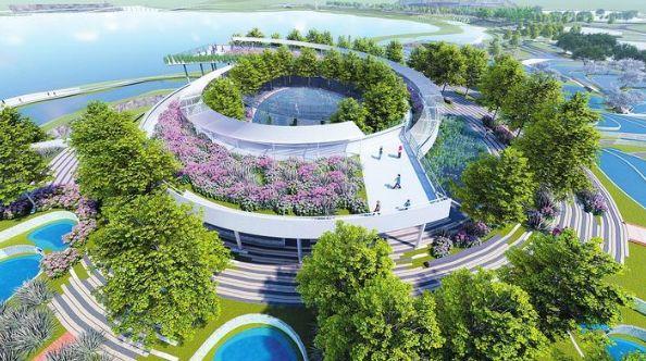 邯郸城外夕阳余晖下的邯郸美景